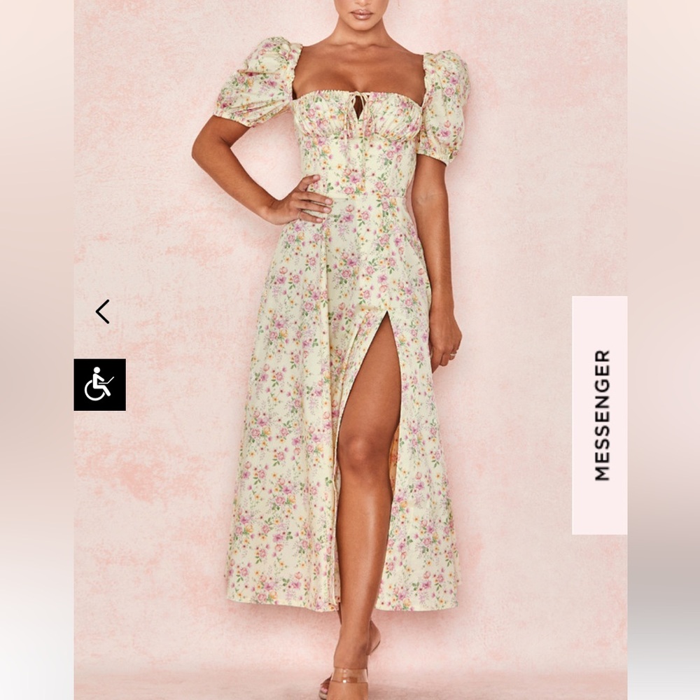 Hosue of CB Tallulah dress in Lemon floral print size M